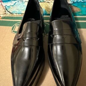 Jeffrey Campbell Black Patent Leather Penny Loafers